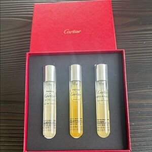 Cartier Skincare Trio - Red and Silver Elegance